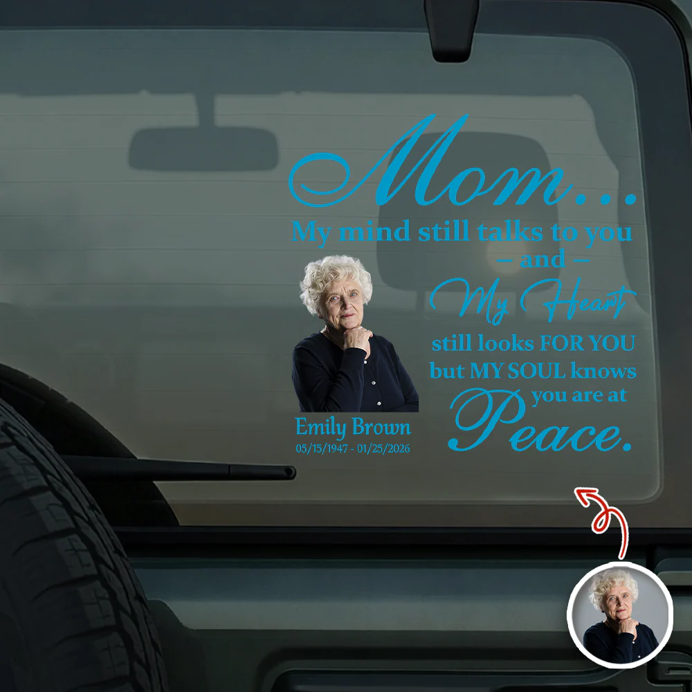 Custom Photo My Mind Still Talks to You Memorial Car Window Decal Sticker HA75 899010 - Image 6
