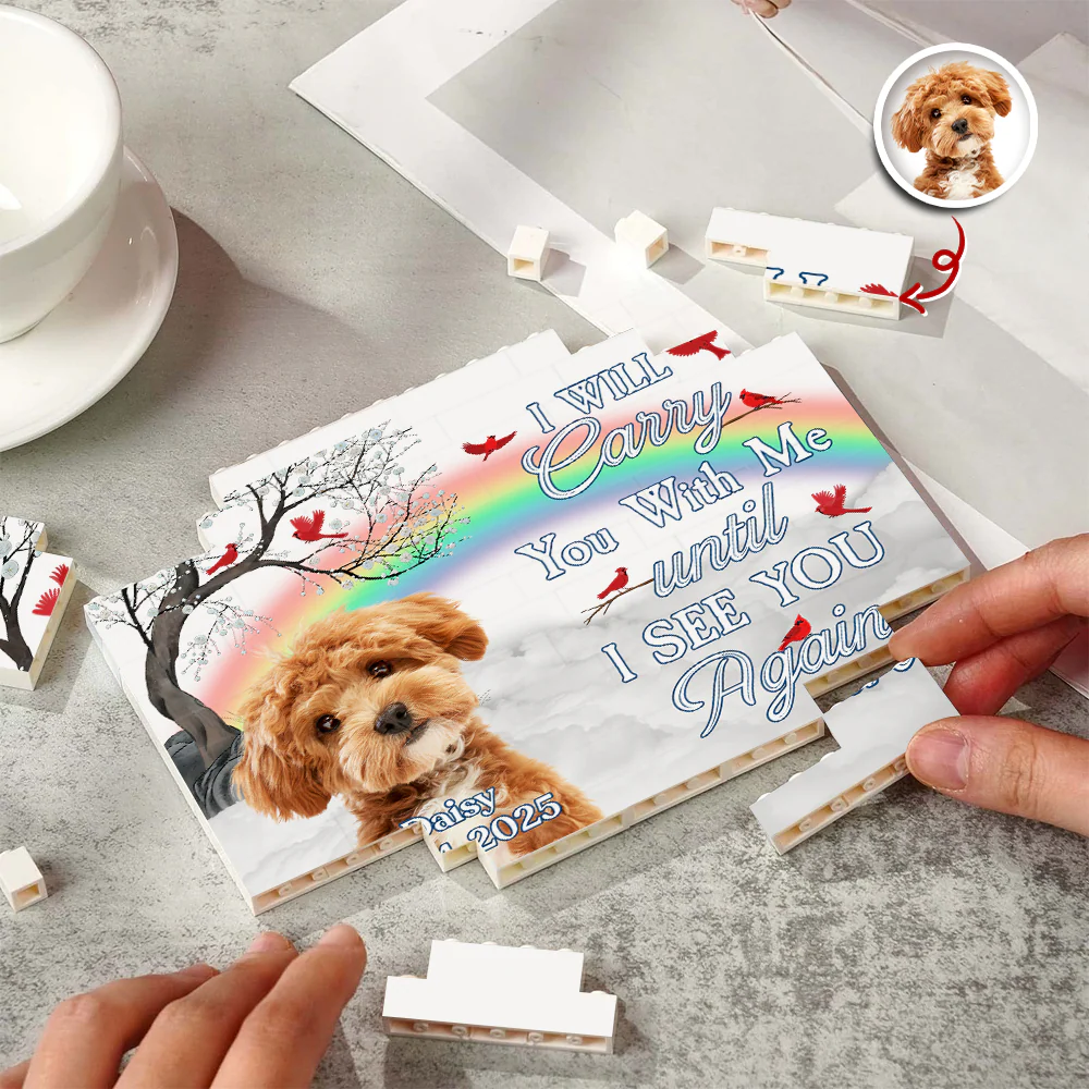 Custom Photo One By My Side Forever In My Heart Dog Cat Memorial Building Block CH07 911650 - Image 2
