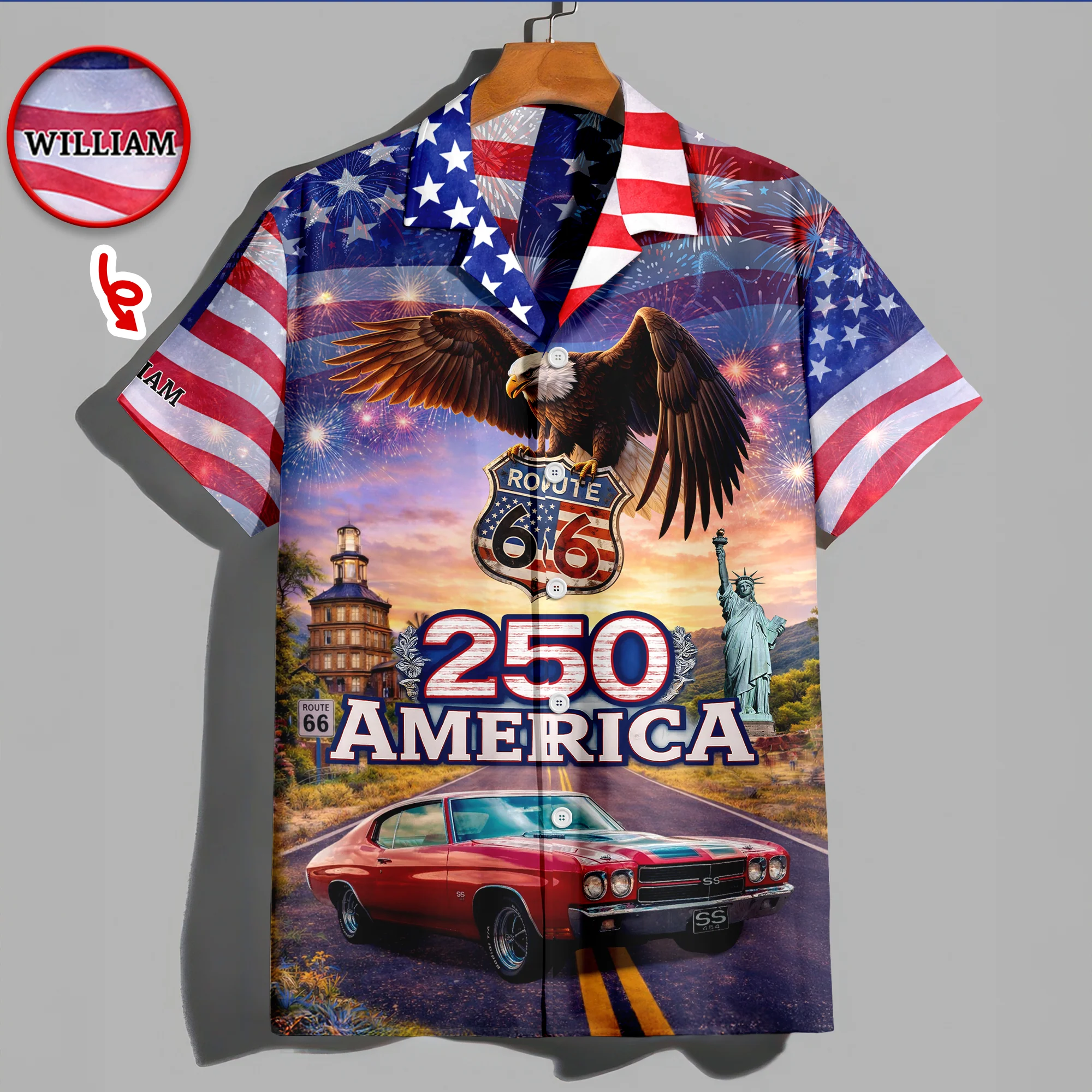 Custom Photo Route 66 250 Years of America Ride Hawaiian Shirt HO82 902164 - Image 3