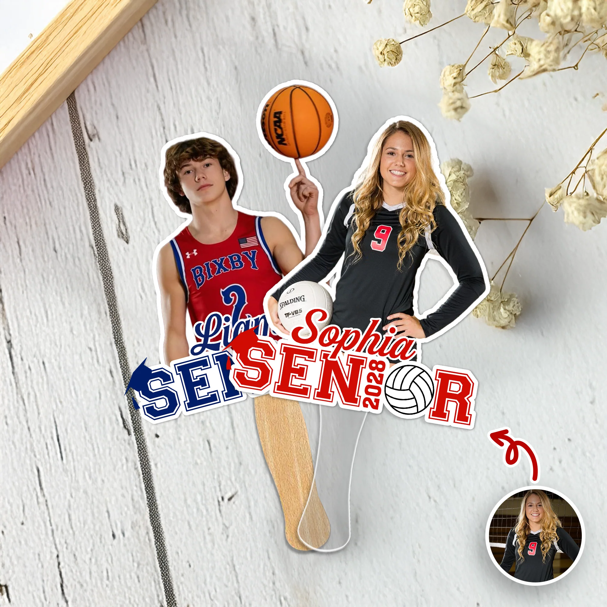 Custom Photo Senior 2026 Graduation Sports Face Fan HA75 920058 - Image 6