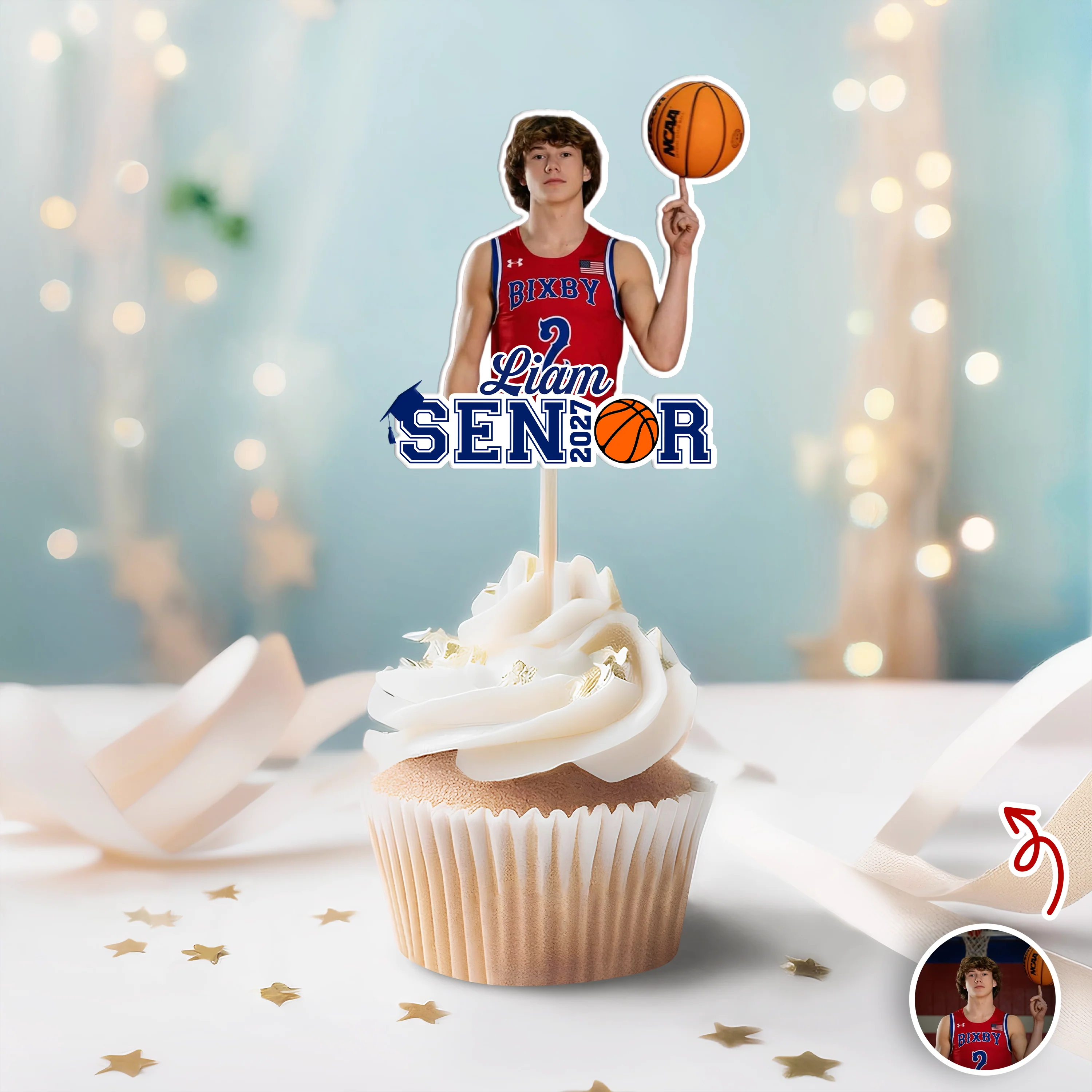 Custom Photo Senior 2026 Graduation Sports Cupcake Toppers HA75 920060 - Image 2