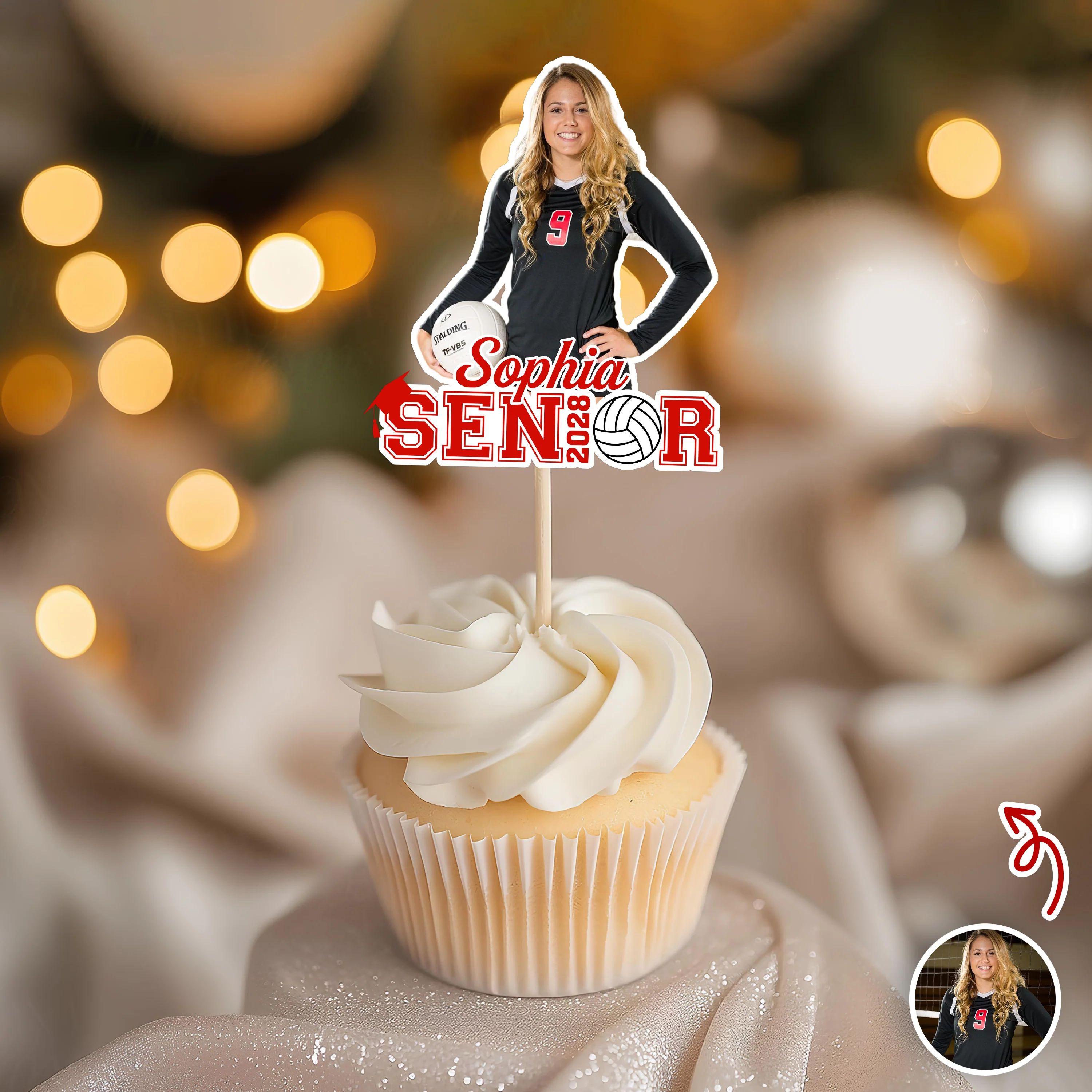 Custom Photo Senior 2026 Graduation Sports Cupcake Toppers HA75 920060 - Image 3