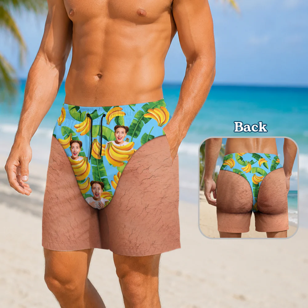 Custom Photo Summer Pattern Funny Men Beach Shorts, Travel Gifts For Men TH10 170475 - Image 2