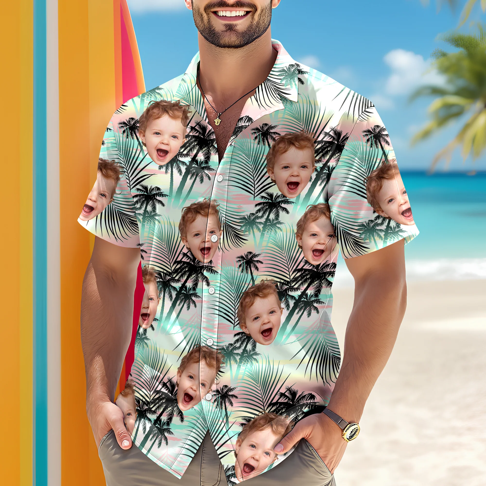 Custom Photo Tropical Summer Hawaii Shirt HO82 902380 - Image 2