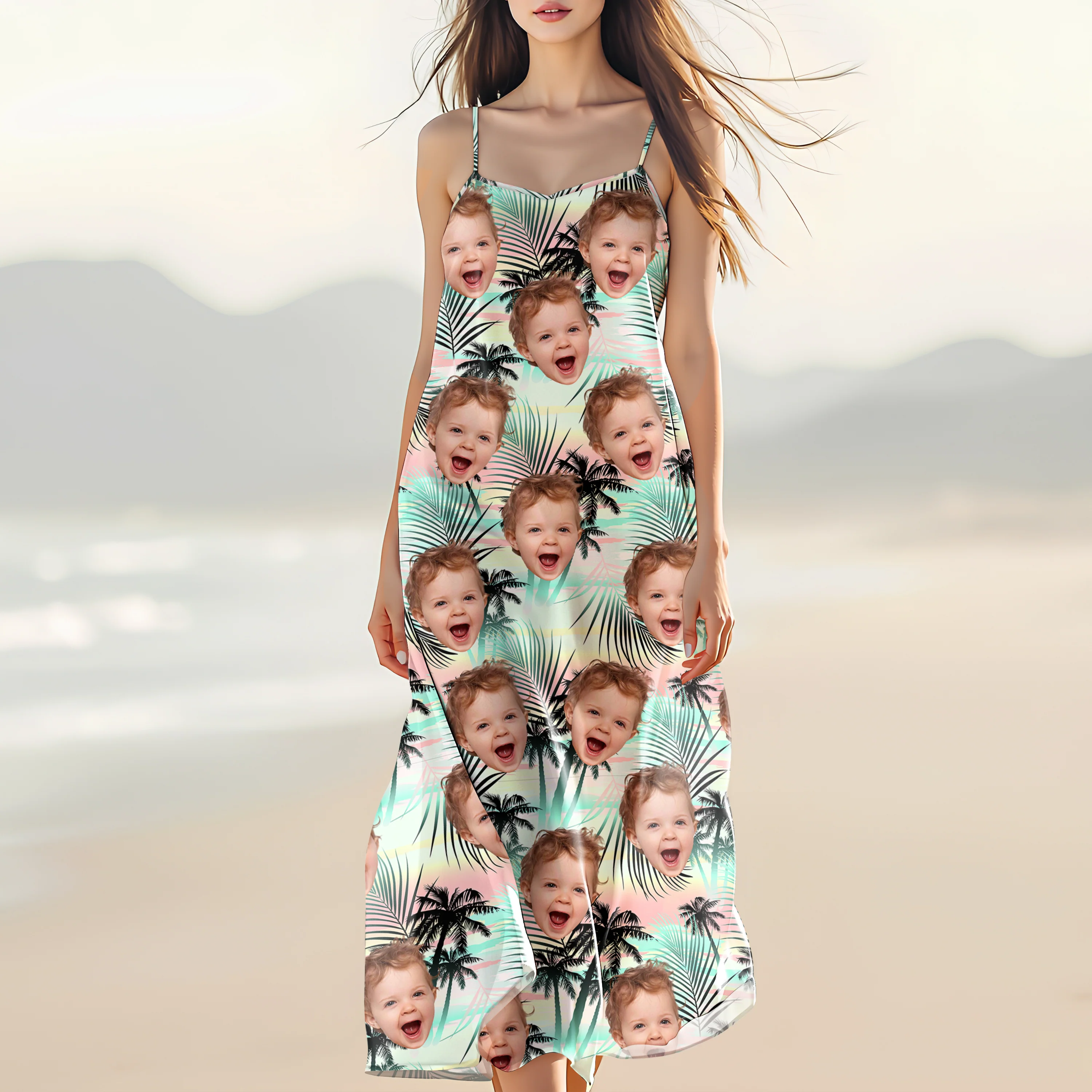 Custom Photo Tropical Summer Pattern Cami Maxi Dress HO82 902378 - Image 3