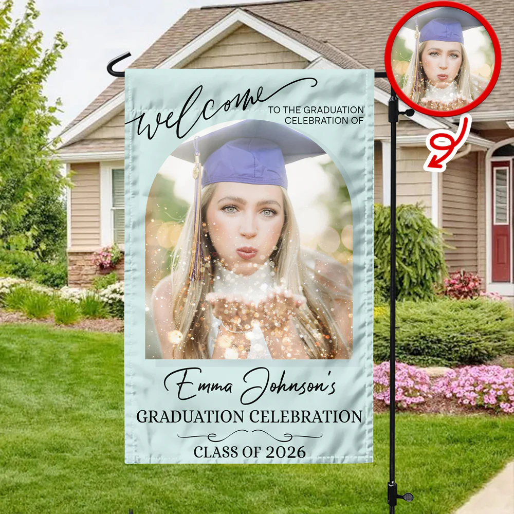 Custom Photo Welcome To Graduation Celebration Class of 2026 Garden Flag LM32 899365 - Image 4