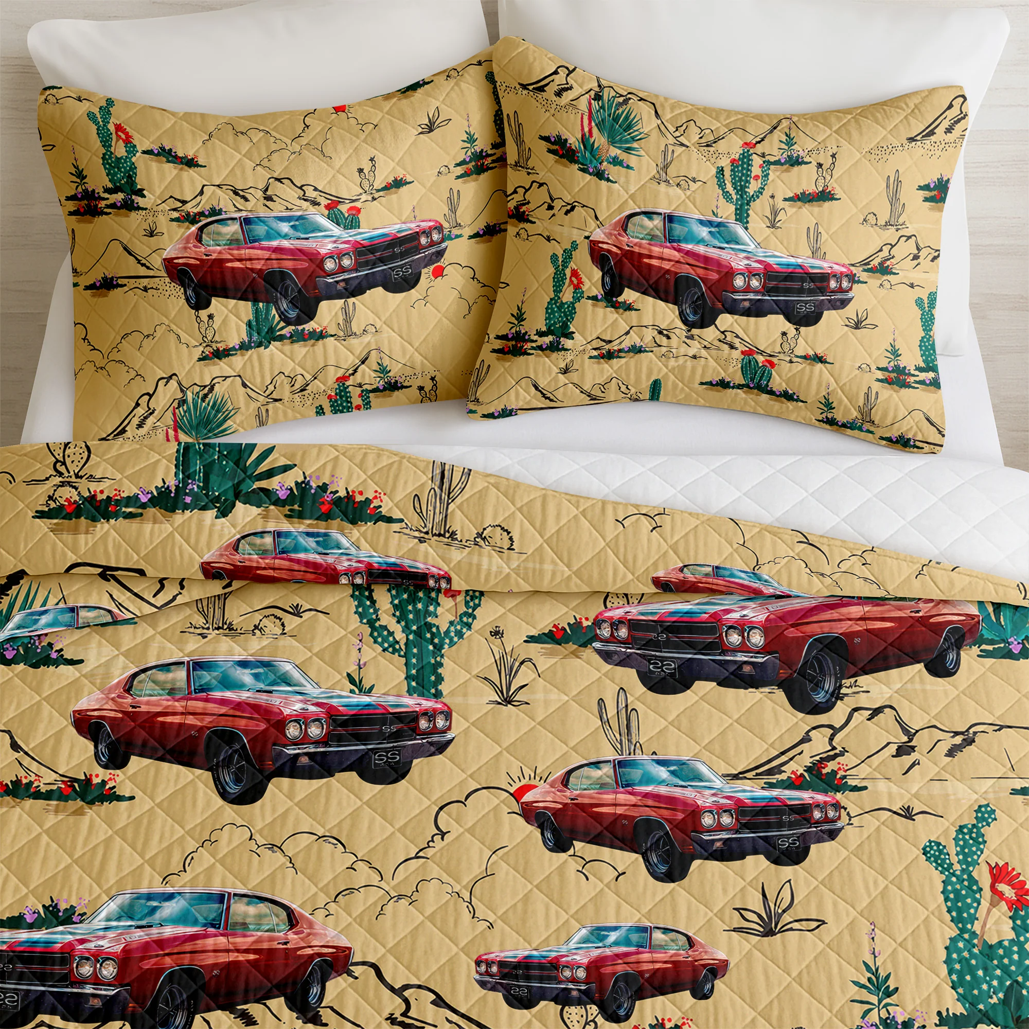 Custom Photo With Accessories Pattern Car Bedding Set Gift For Car Lovers CH07 895596 - Image 3