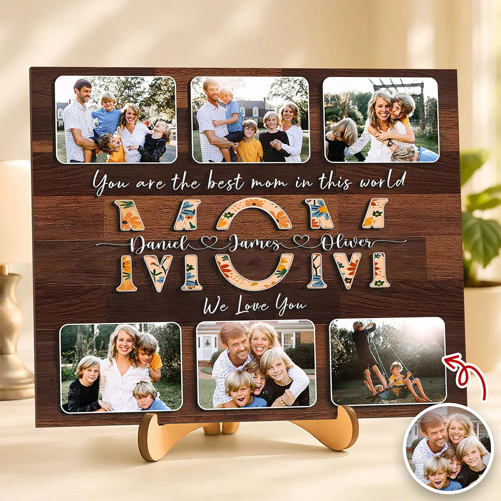 Custom Photo You Are The Best Mom Personalized Mother's Day Gifts 2-Layered Wooden Plaque CH07 911136 - Image 6
