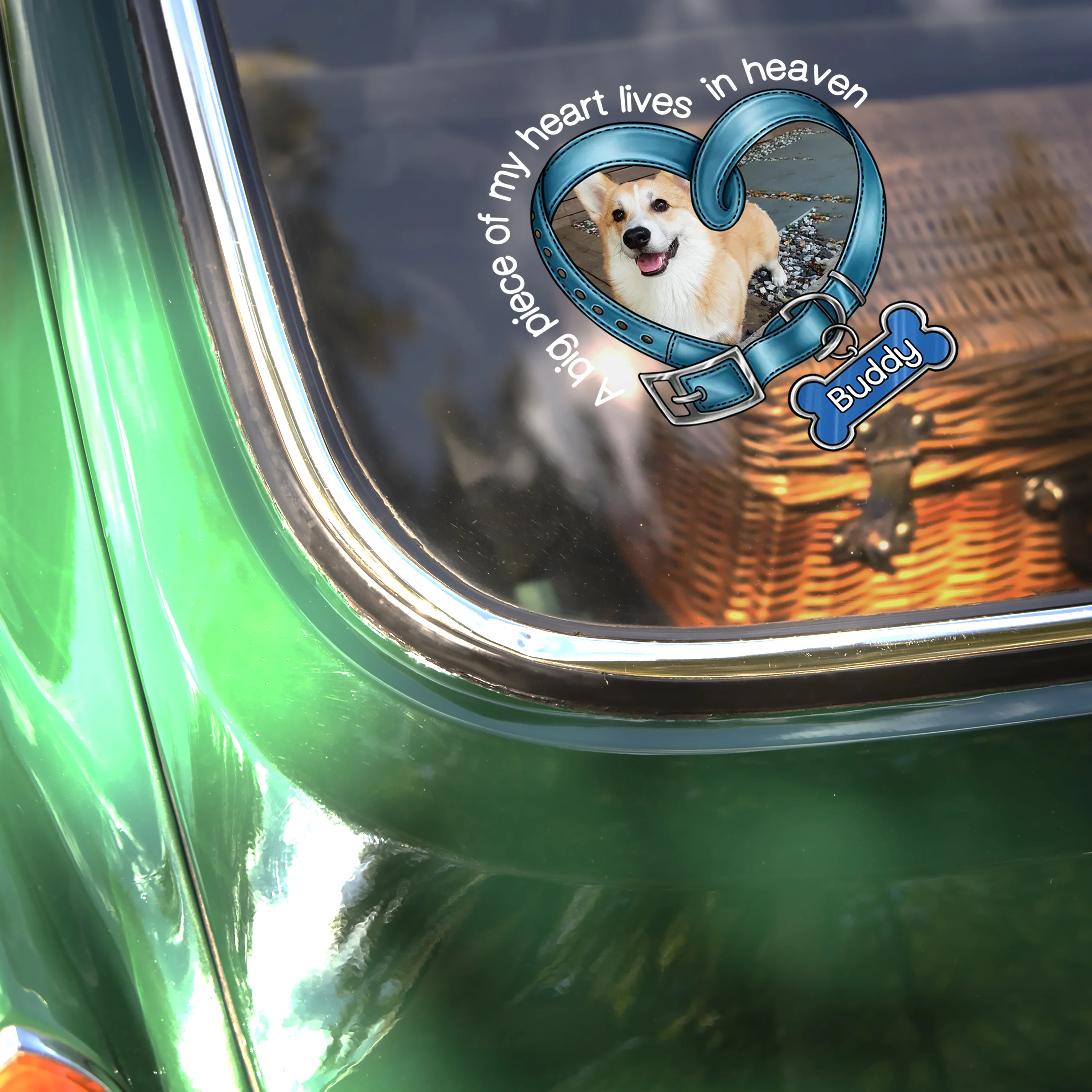 Custom Photo You Left Paw Prints In My Heart Dog Memorial Car Window Decal Sticker CH07 910338 - Image 4