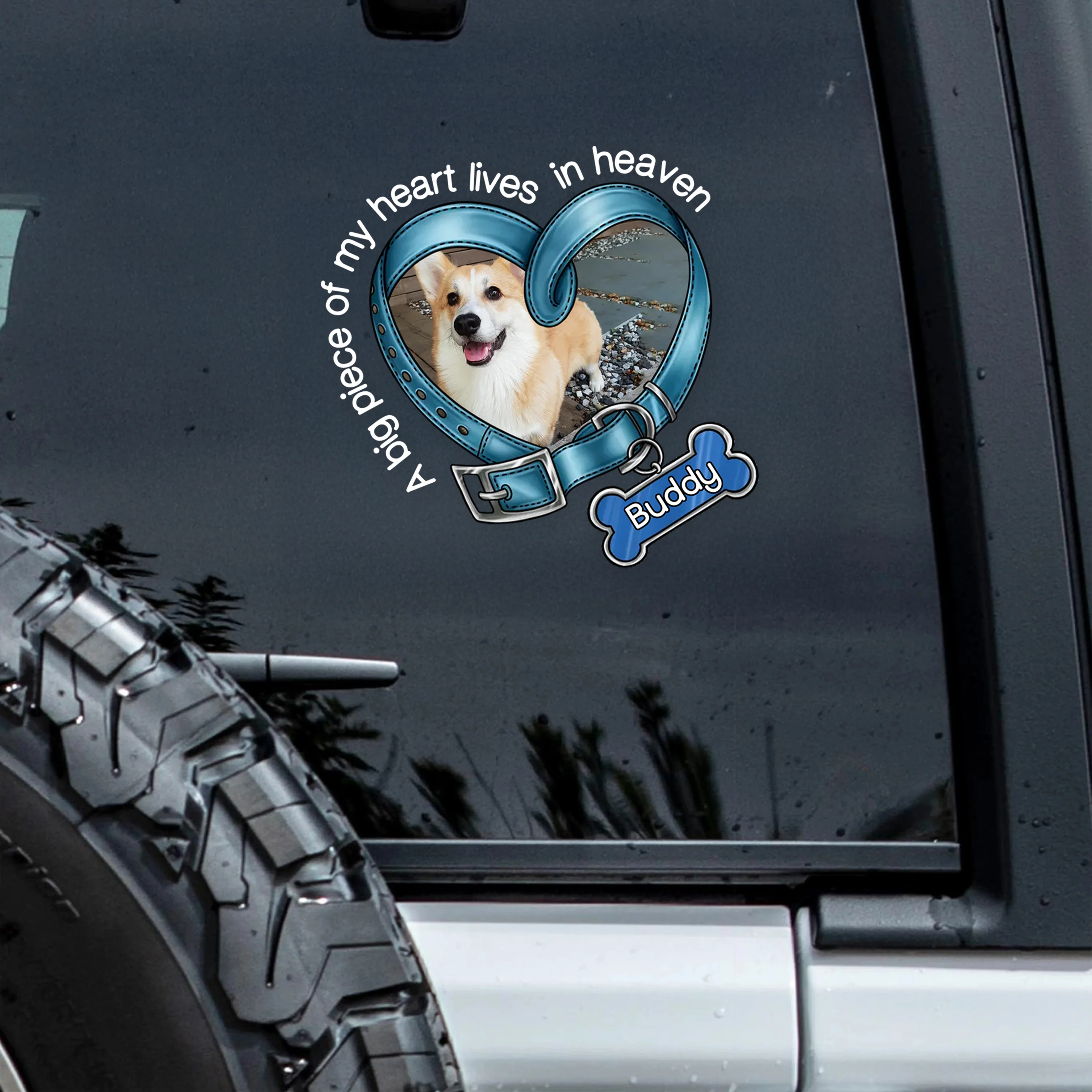 Custom Photo You Left Paw Prints In My Heart Dog Memorial Car Window Decal Sticker CH07 910338 - Image 5