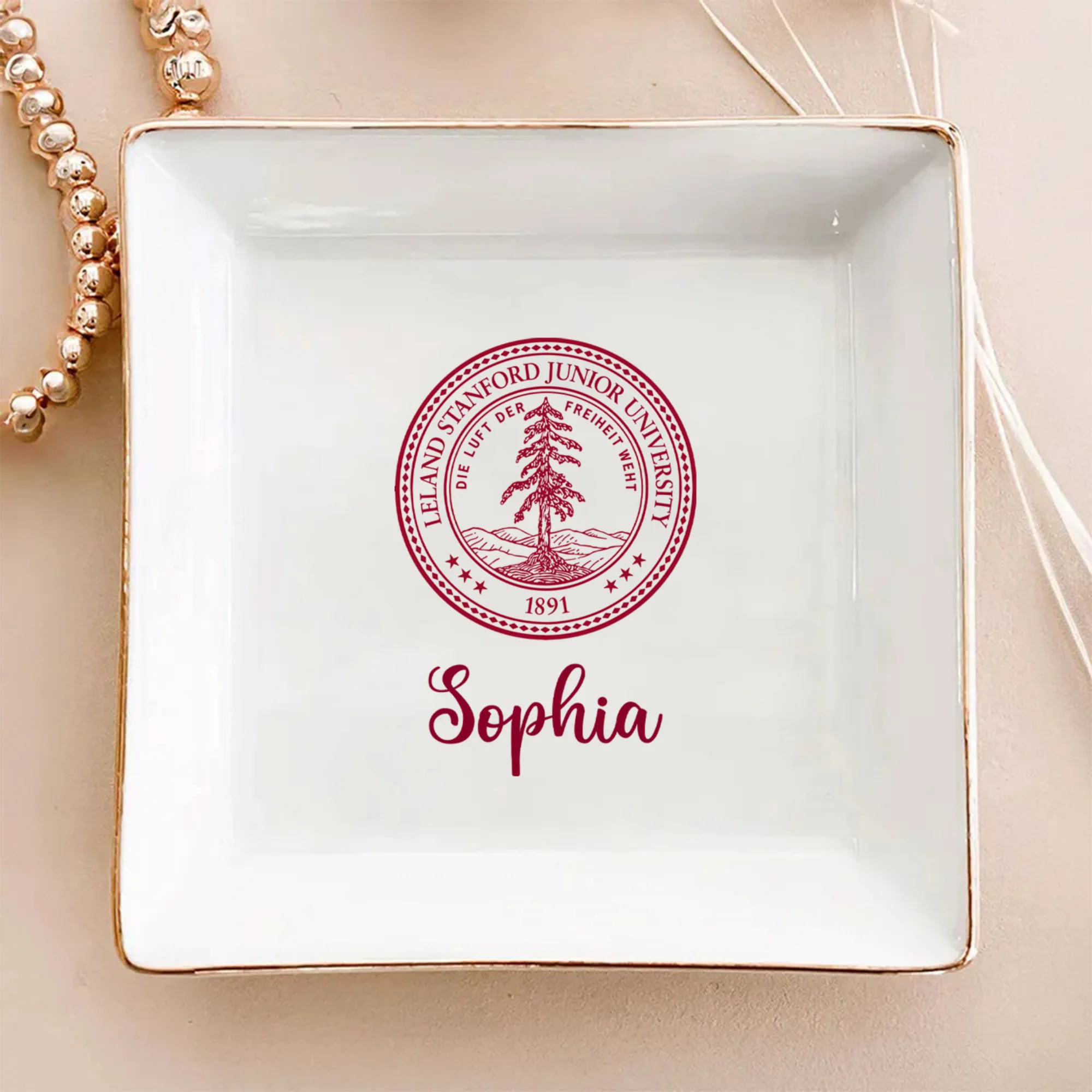 Custom School Logo Jewelry Dish Personalized Graduation HO82 901610 - Image 3