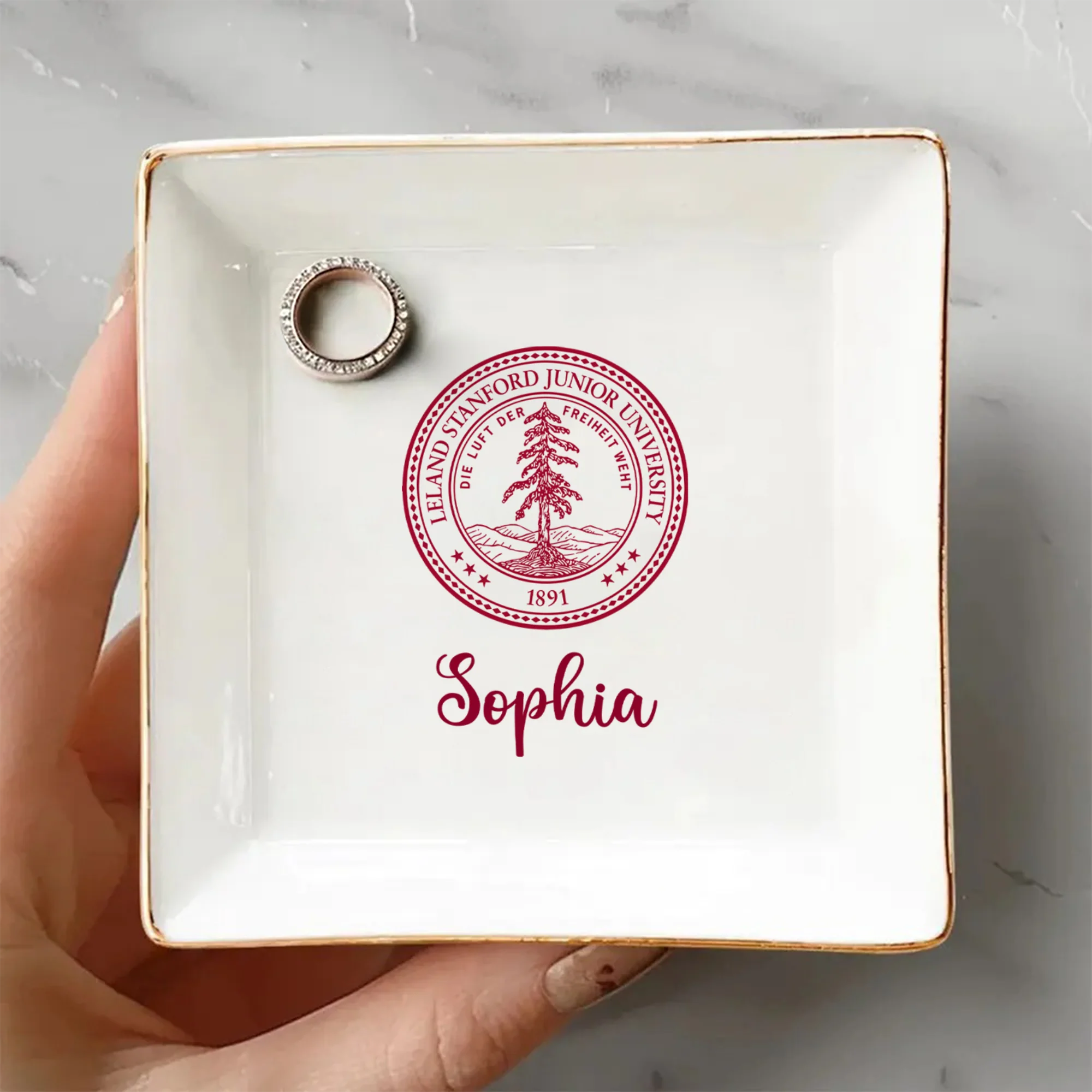 Custom School Logo Jewelry Dish Personalized Graduation HO82 901610 - Image 5