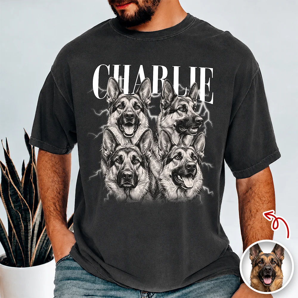 Custom Vintage Dog Photo Comfort Shirt - Personalized Gift for Dog Lovers CH07 180100 - Image 10