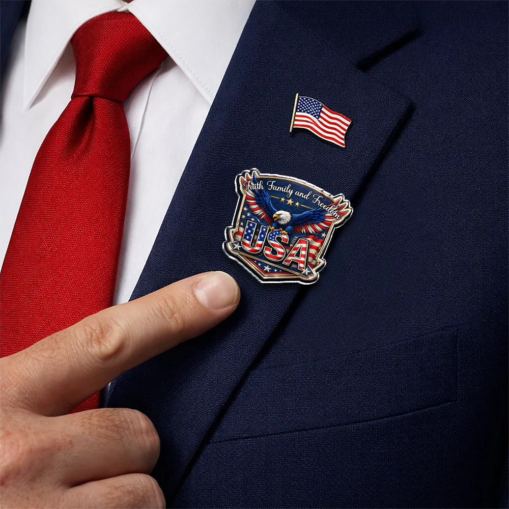 Faith, Family & Freedom 250th Anniversary of America Eagle Acrylic Pin CH07 911070 - Image 2
