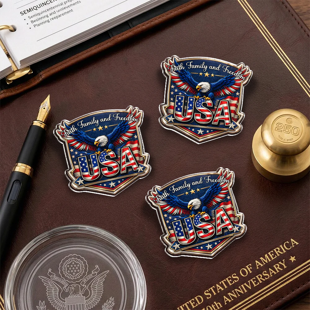 Faith, Family & Freedom 250th Anniversary of America Eagle Acrylic Pin CH07 911070 - Image 5