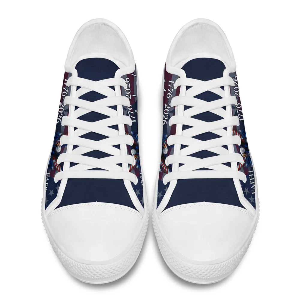Custom Name Faith, Family & Freedom America Patriotic Canvas Shoes HA75 898928 - Image 2
