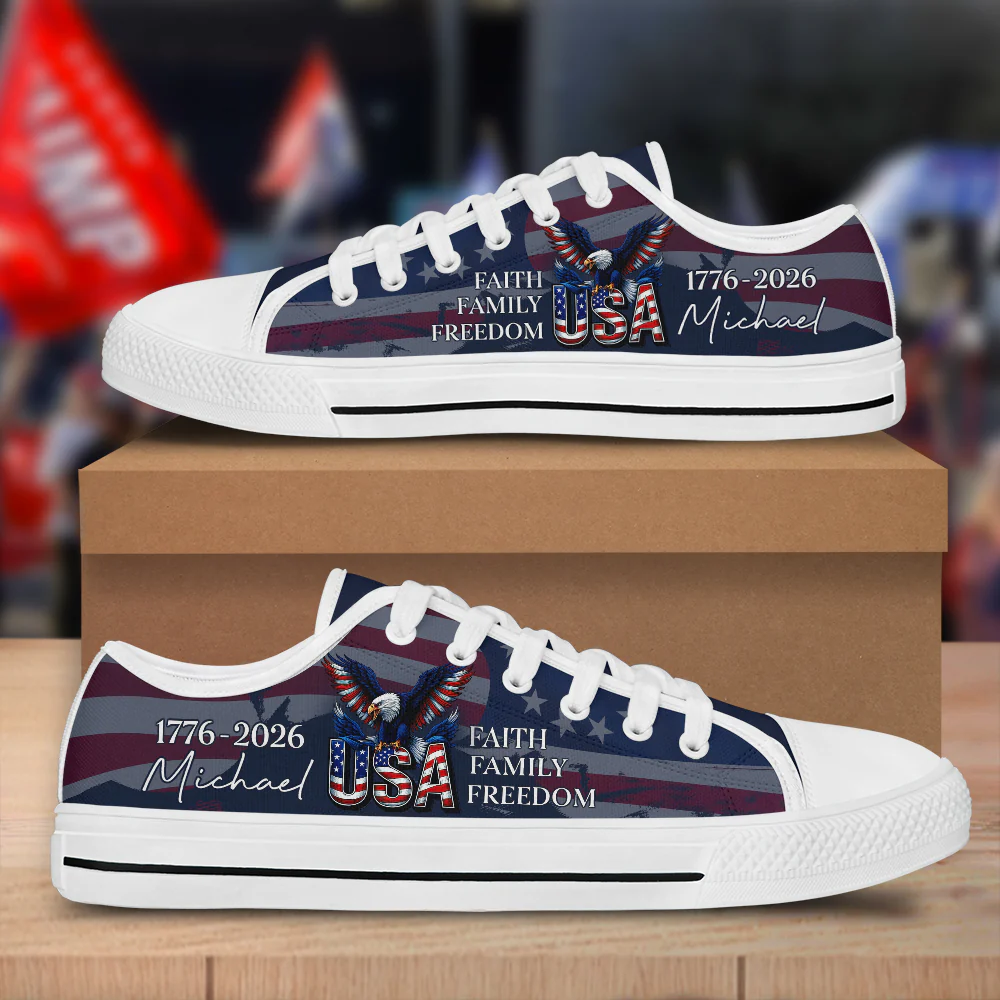 Custom Name Faith, Family & Freedom America Patriotic Canvas Shoes HA75 898928 - Image 5