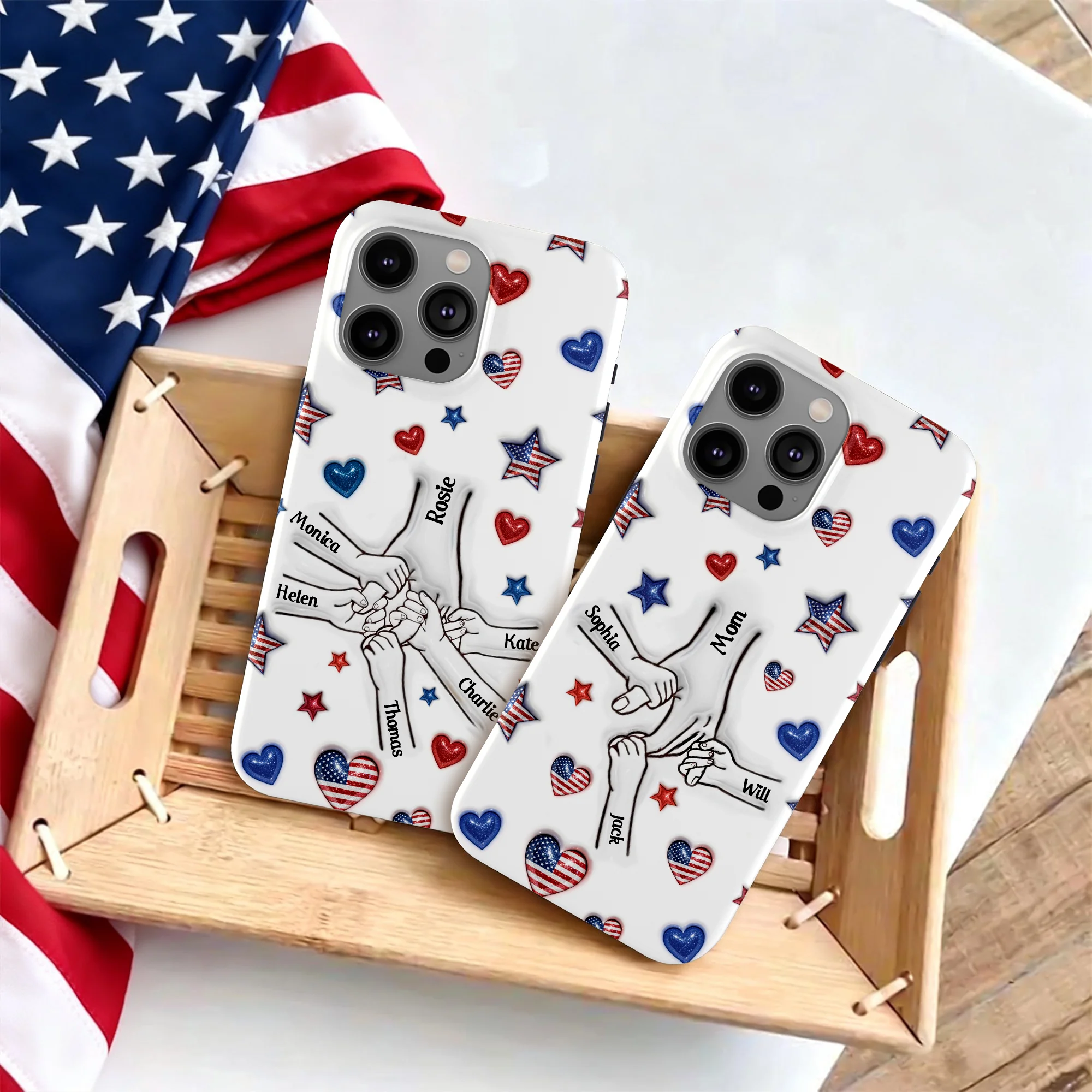 Forever Connected, Hand in Hand - Family Personalized 3D Inflated Effect Printed Phone Case HA75 920384 - Image 3