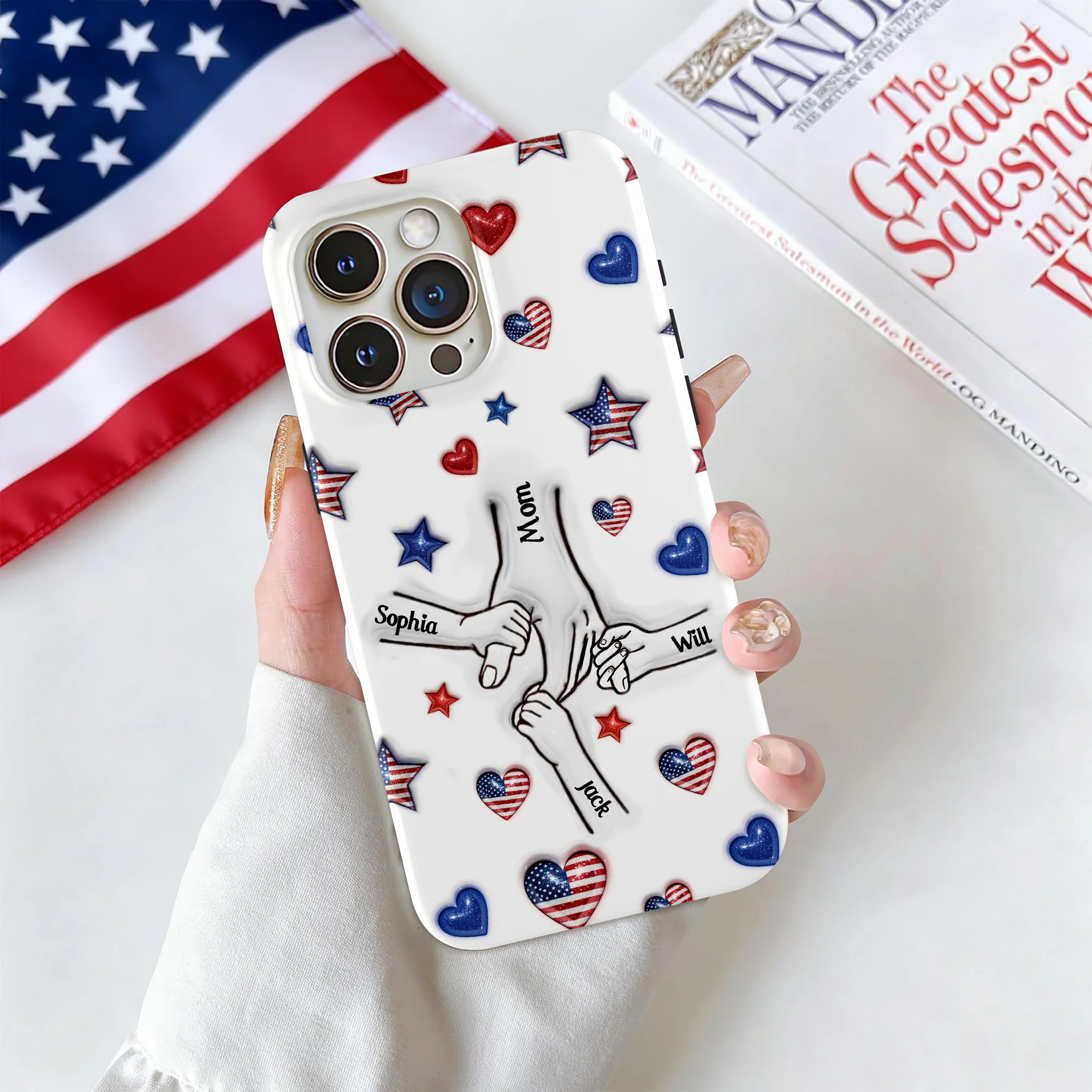 Forever Connected, Hand in Hand - Family Personalized 3D Inflated Effect Printed Phone Case HA75 920384 - Image 6