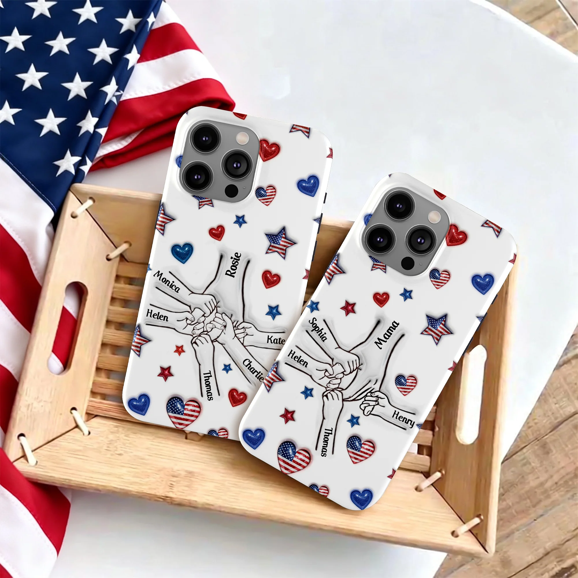 Forever Connected, Hand in Hand - Family Personalized 3D Inflated Effect Printed Phone Case HA75 920384 - Image 7