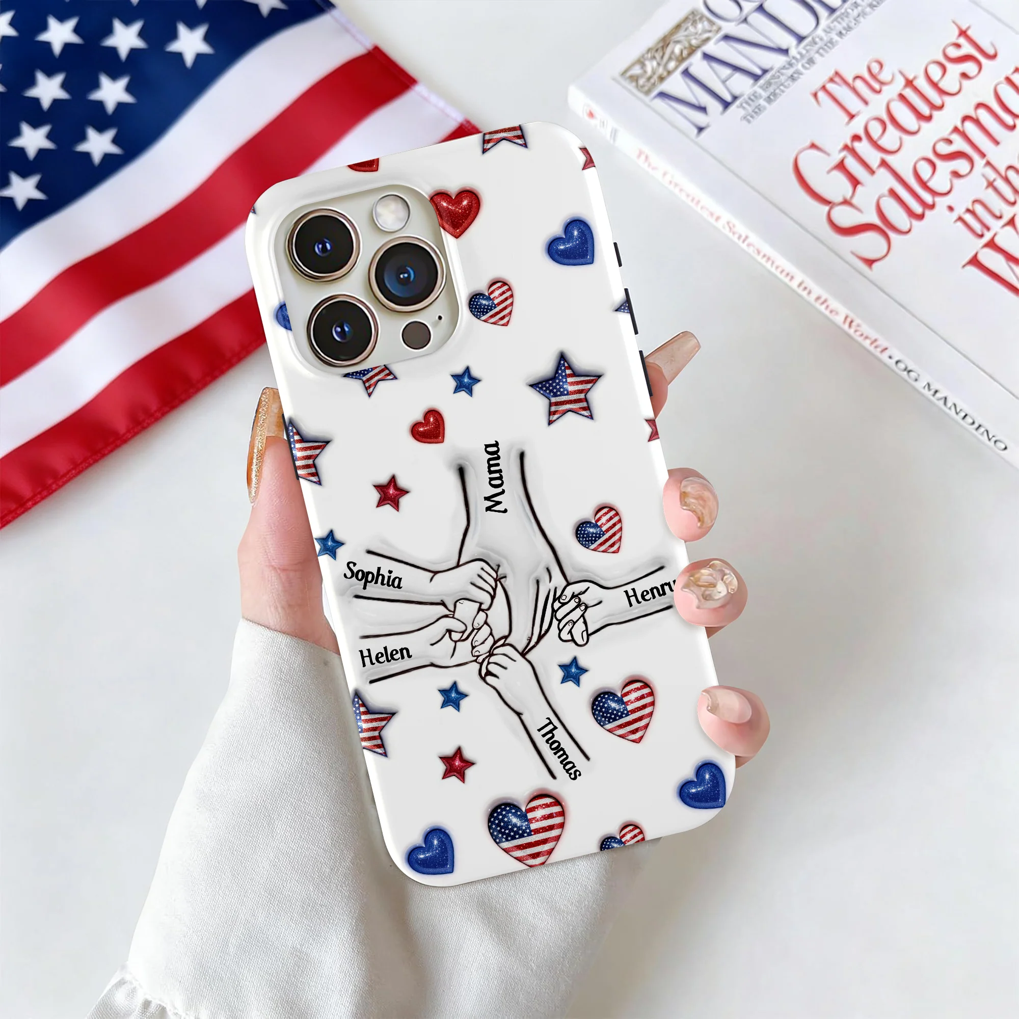 Forever Connected, Hand in Hand - Family Personalized 3D Inflated Effect Printed Phone Case HA75 920384 - Image 8