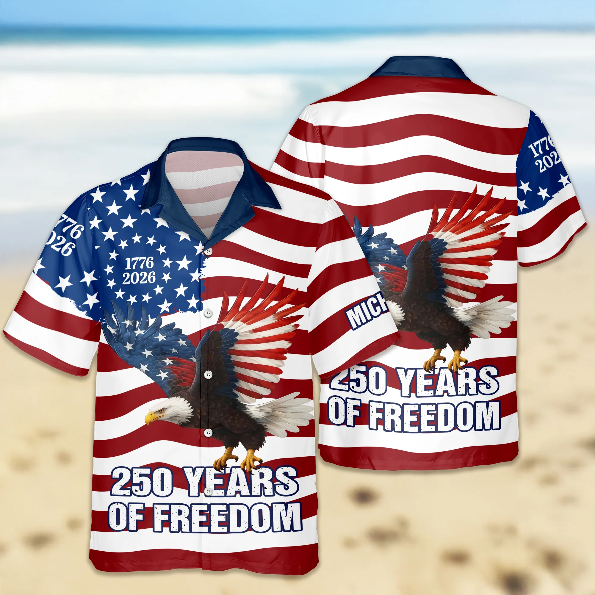 Personalized 250 Years of Freedom Flag, 1776–2026 Eagle Betsy Hawaii Shirt HO82 901202 - Image 4