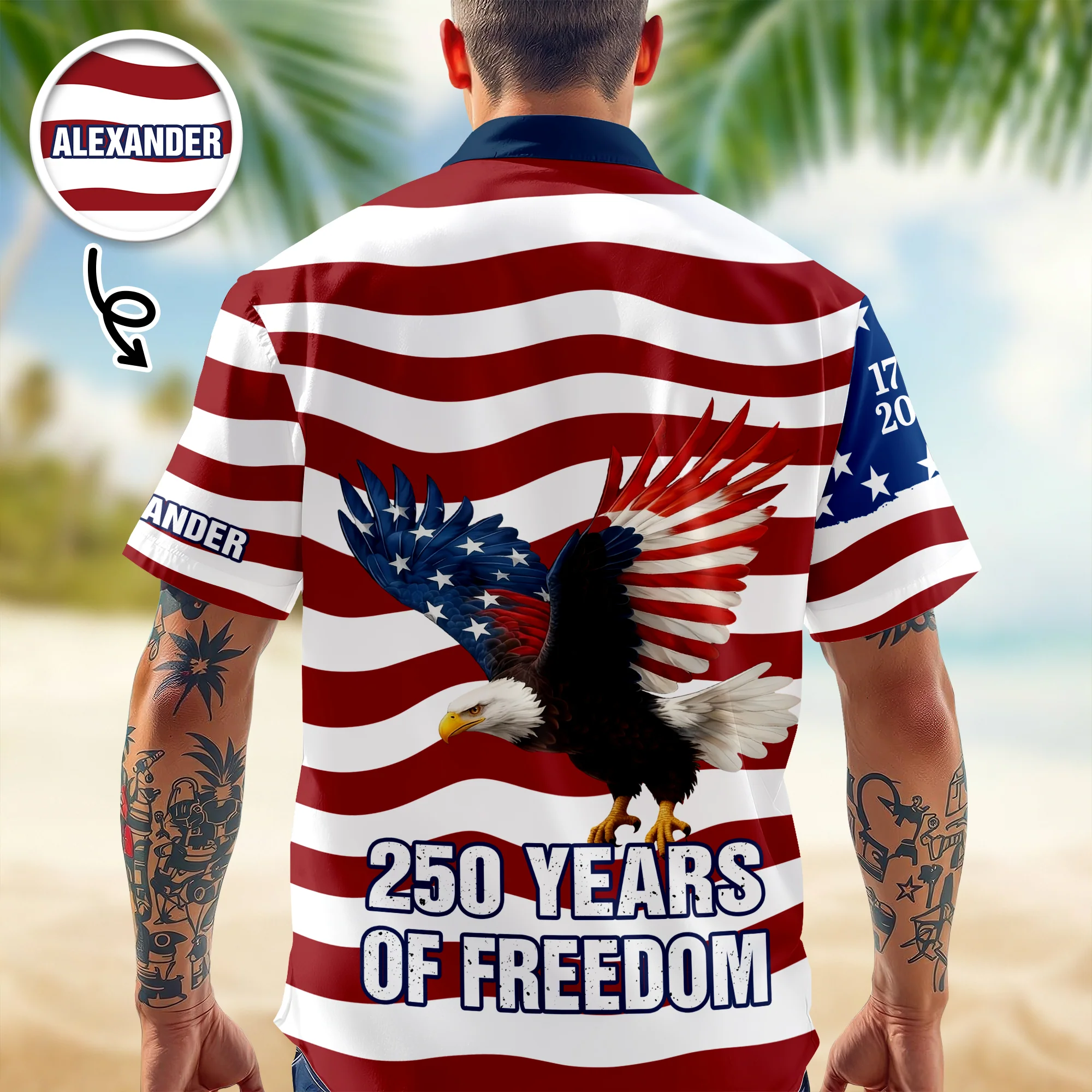 Personalized 250 Years of Freedom Flag, 1776–2026 Eagle Betsy Hawaii Shirt HO82 901202 - Image 8