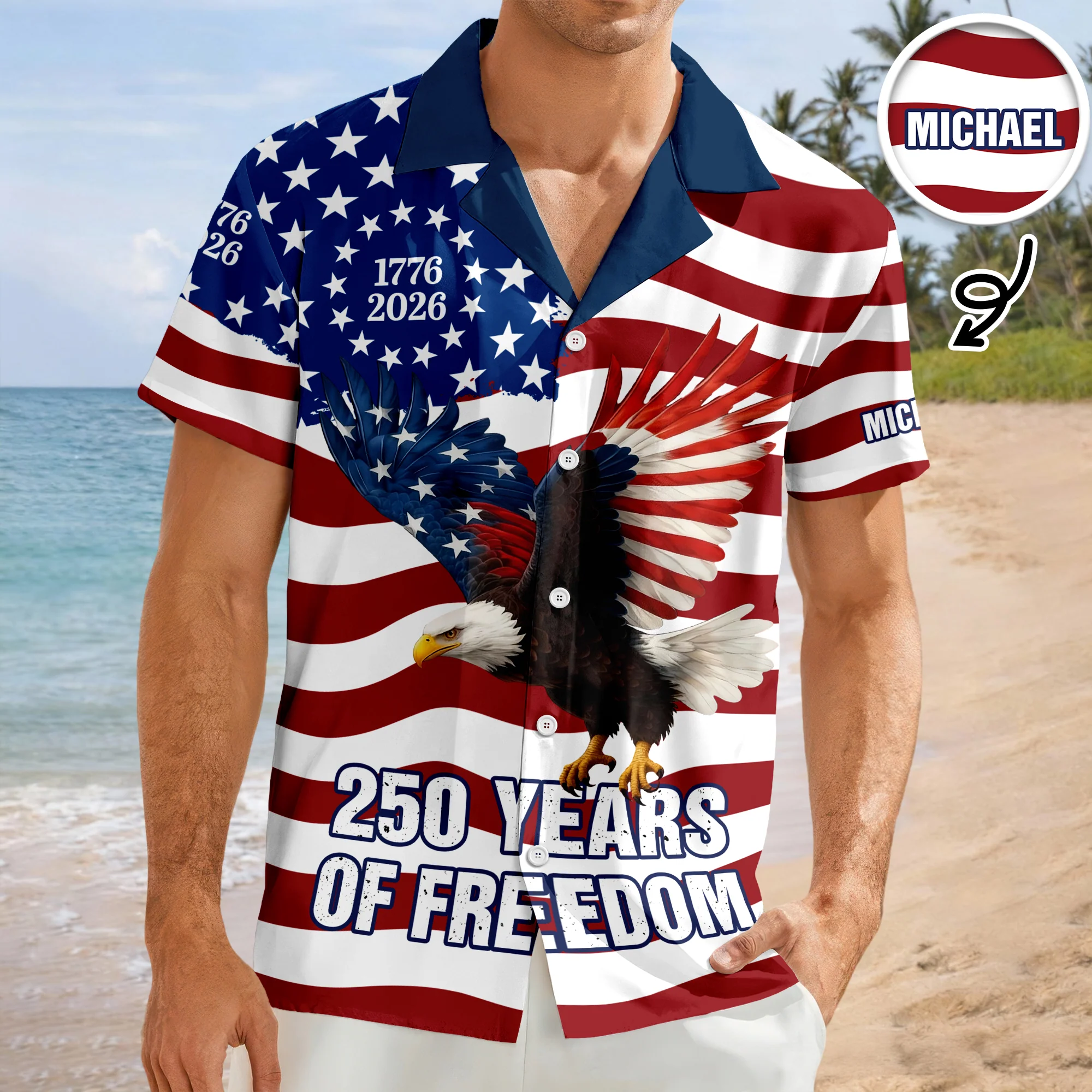 Personalized 250 Years of Freedom Flag, 1776–2026 Eagle Betsy Hawaii Shirt HO82 901202 - Image 9