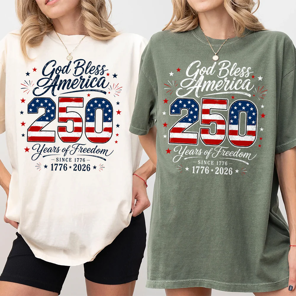 Personalized 250 Years of Freedom God Bless America 1776-2026 Comfort Shirt CH07 911884 - Image 2