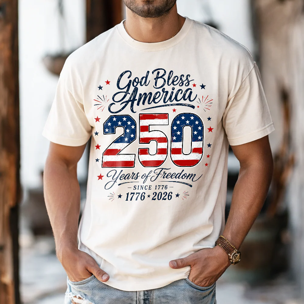 Personalized 250 Years of Freedom God Bless America 1776-2026 Comfort Shirt CH07 911884 - Image 3