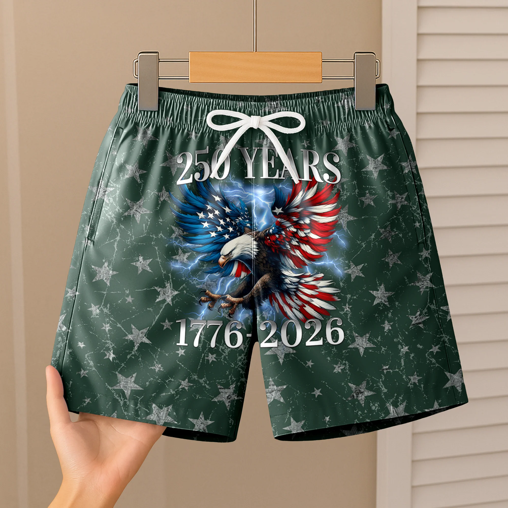 Personalized 250th Anniversary 1776–2026 Eagle Patriotic American Beach Short HA75 921046 - Image 2