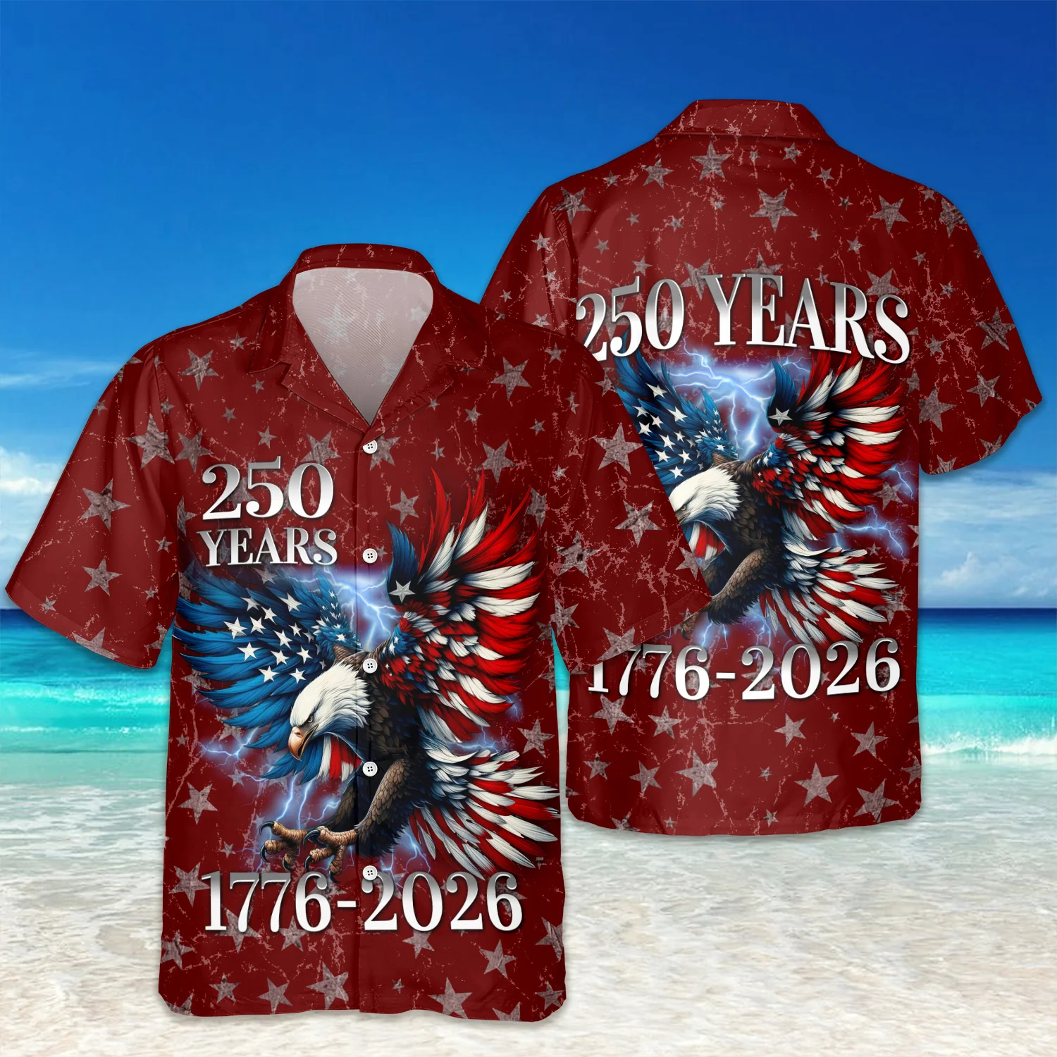 Personalized 250th Anniversary Eagle Patriotic American Hawaiian Shirts CH07 910526 - Image 7