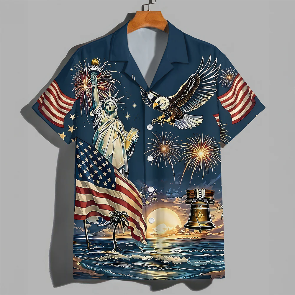 Personalized 4th of July 250th Anniversary Eagle American Flag Hawaiian Shirt LM32 669231 - Image 5