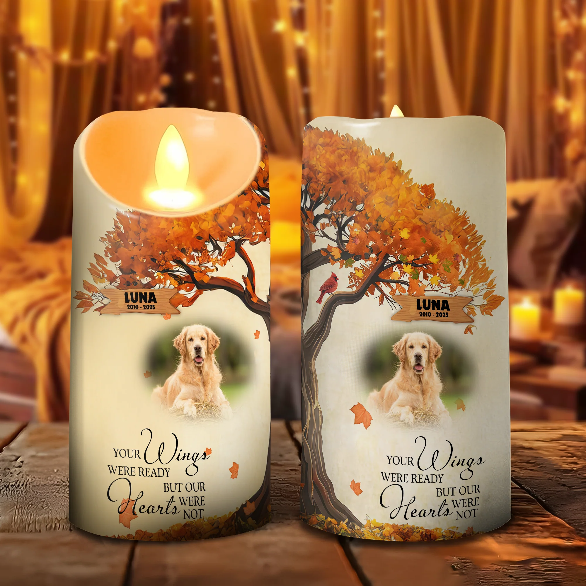 Custom Pet Photo Always Loved Never Forgotten Memorial LED Candle LM32 895893 - Image 4