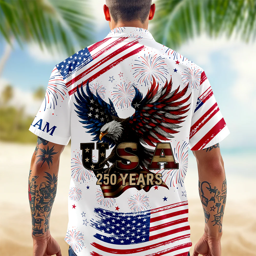 Personalized 250 Years of America Anniversary 1776-2026 Eagle Hawaii Shirt LM32 899581 - Image 3