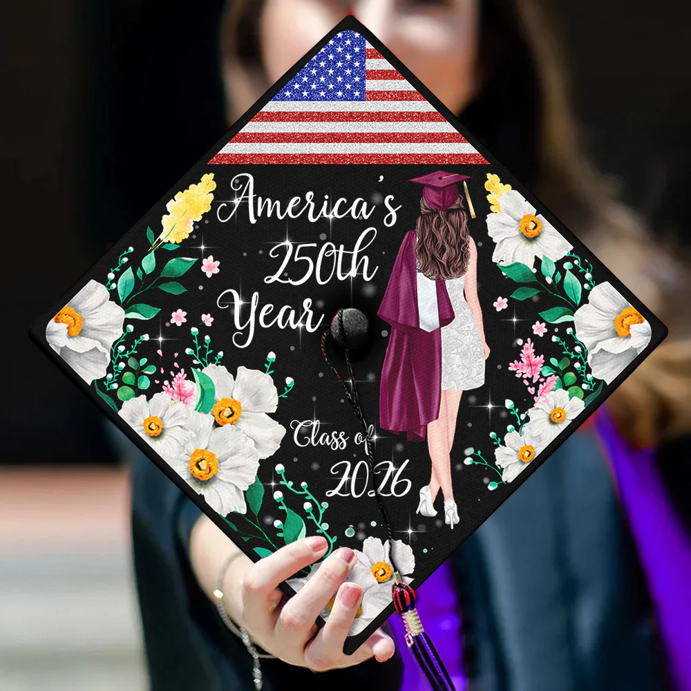 Personalized America 250th Anniversary Class of 2026 Graduation Cap Topper TH10 169225 - Image 3