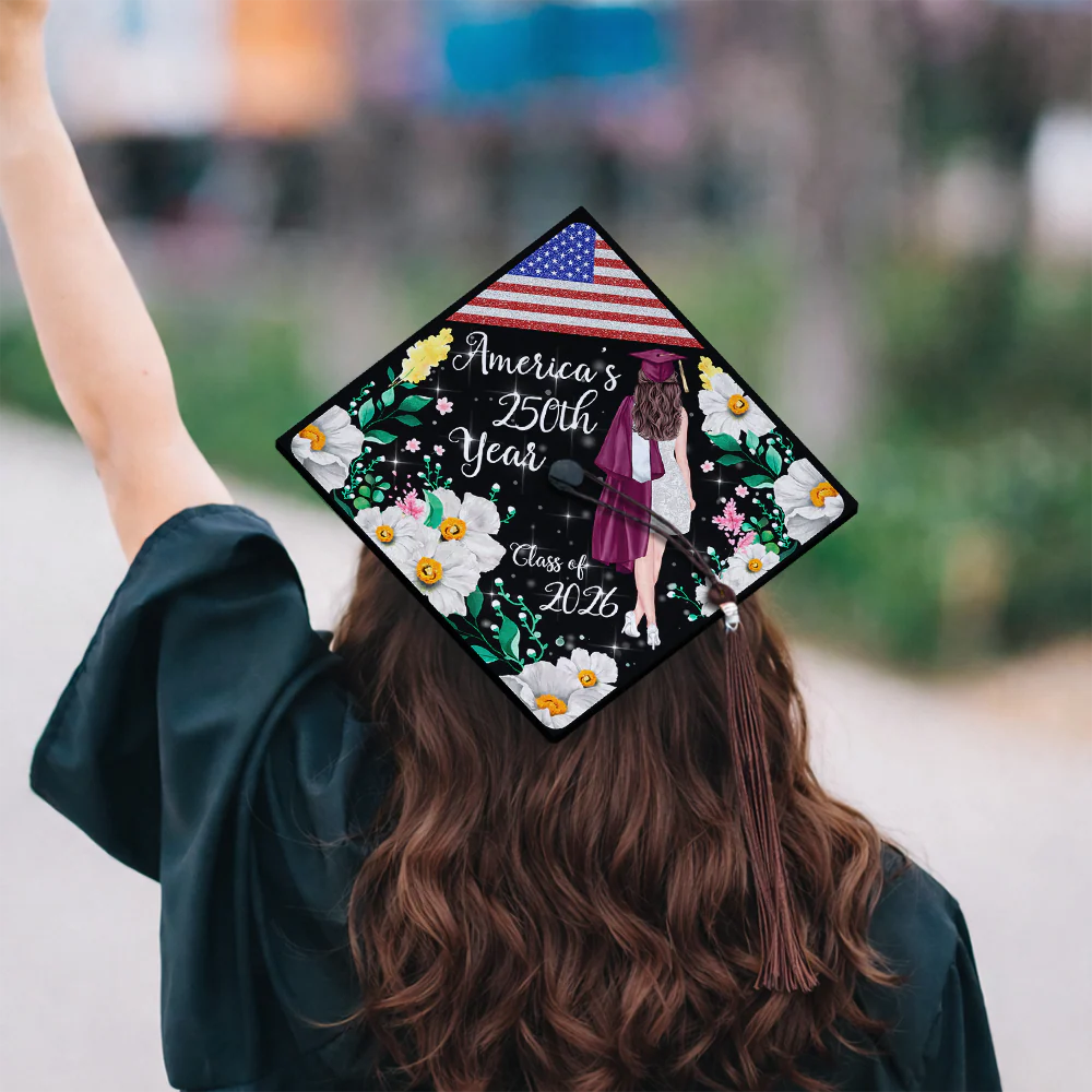 Personalized America 250th Anniversary Class of 2026 Graduation Cap Topper TH10 169225 - Image 6