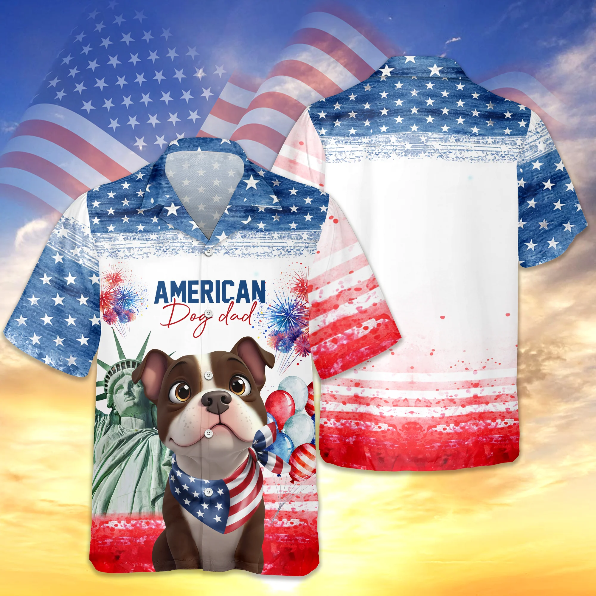 Personalized America Dog Dad Hawaii Shirt LM32 899111 - Image 2