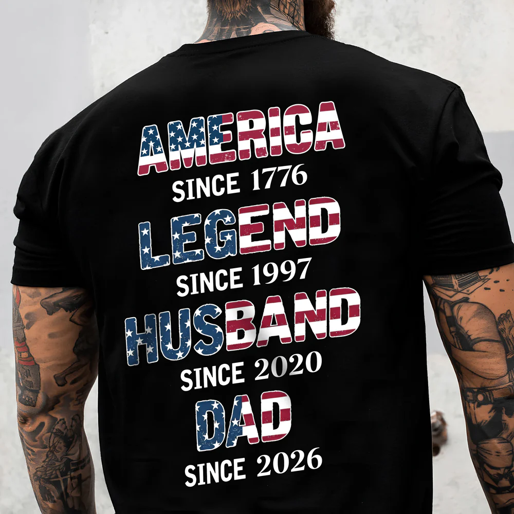 Personalized America Since 1776 Legend Husband Dad Since Custom Back Dark Shirt TH10 898951 - Image 4