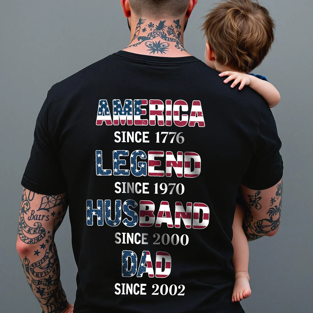 Personalized America Since 1776 Legend Husband Dad Since Custom Back Dark Shirt TH10 898951 - Image 7