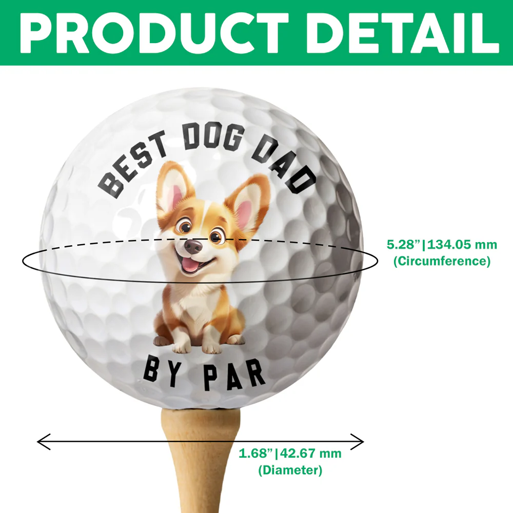 Personalized Best Dog Dad, Dog Mom By Par Golf Ball Gift For Golf Players HO82 900862 - Image 7