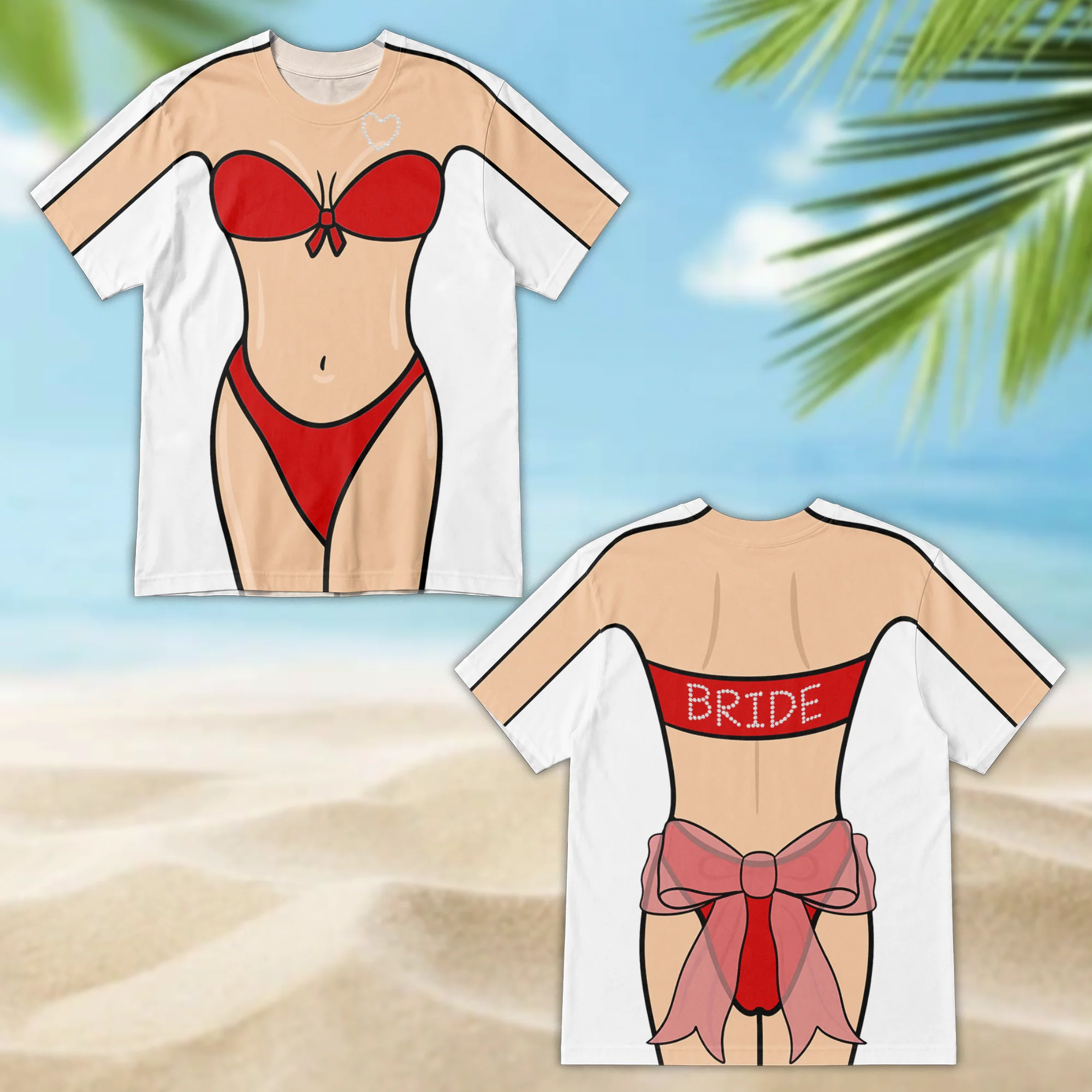 Personalized Bride Bikini Body 3D White Shirt - Wedding Party Gift for Her HA75 921846 - Image 2