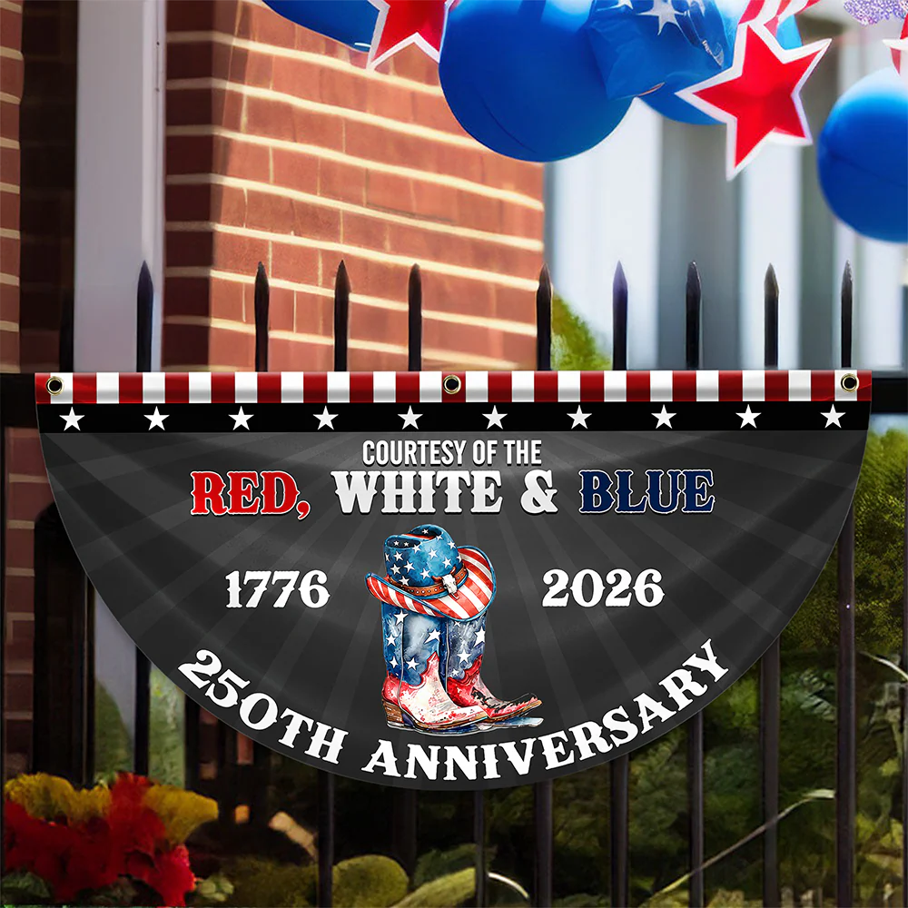 Personalized Courtesy Of The Red, White & Blue 250th Anniversary 1776–2026 Cowboy Boots Non-Pleated Fan Flag LM32 669265 - Image 5