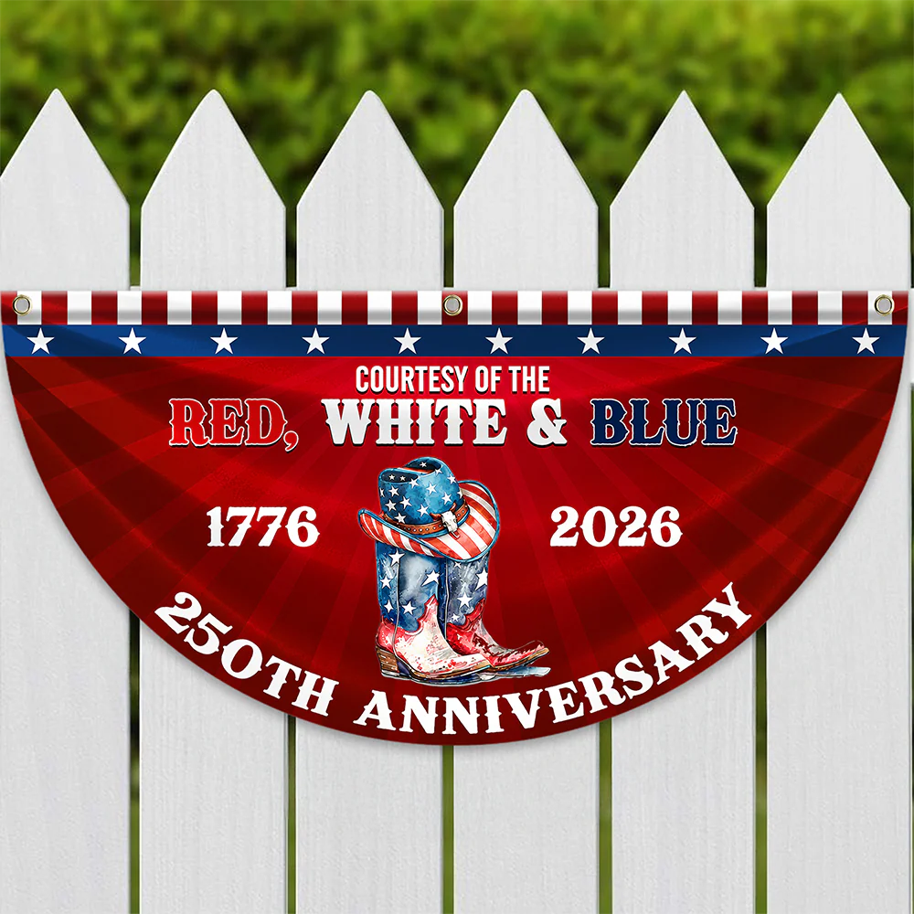 Personalized Courtesy Of The Red, White & Blue 250th Anniversary 1776–2026 Cowboy Boots Non-Pleated Fan Flag LM32 669265 - Image 6