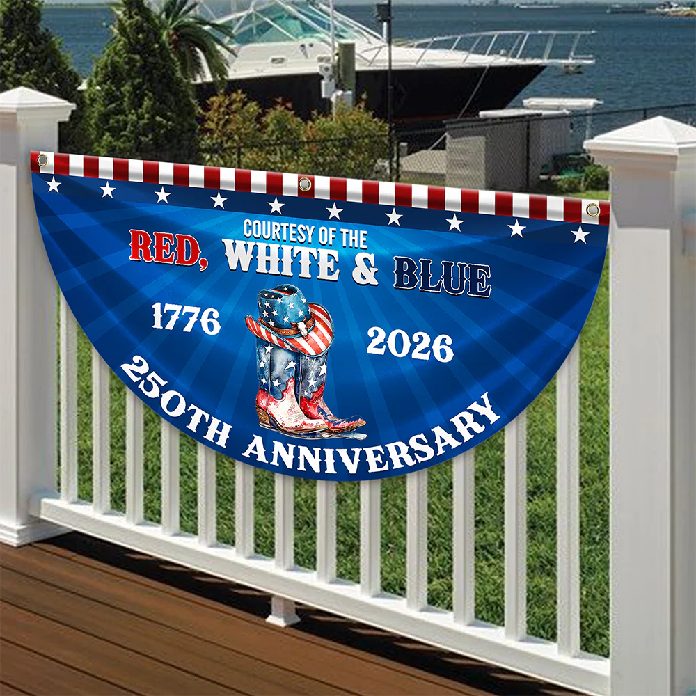 Personalized Courtesy Of The Red, White & Blue 250th Anniversary 1776–2026 Cowboy Boots Non-Pleated Fan Flag LM32 669265 - Image 7