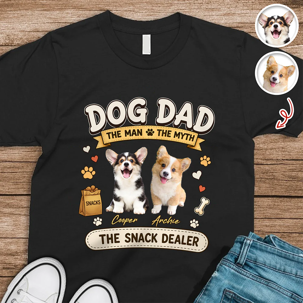 Personalized Dog Dad The Man The Myth The Snack Dealer Dark Shirt Gift For Dog Lovers HO82 902606 - Image 3