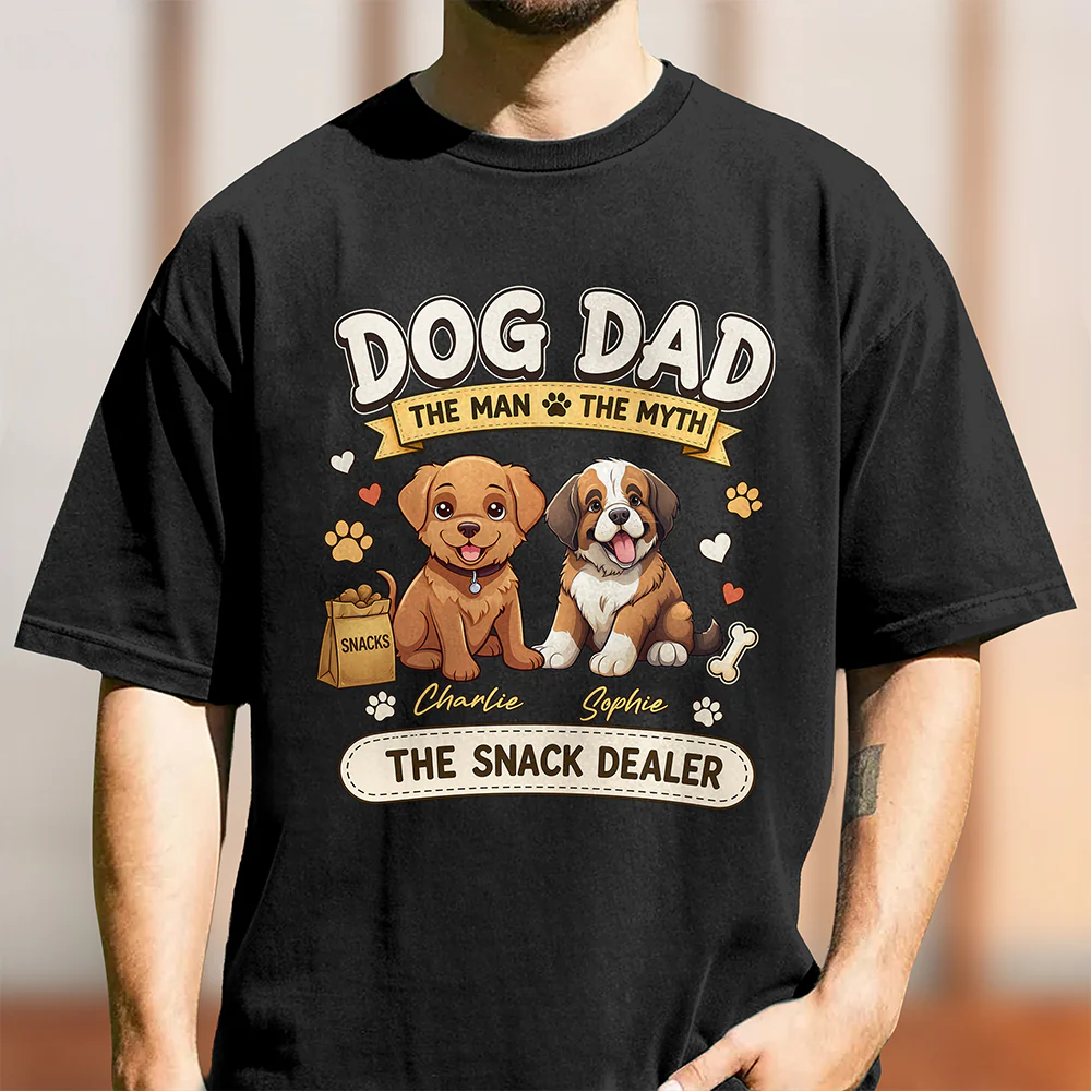 Personalized Dog Dad The Man The Myth The Snack Dealer Dark Shirt Gift For Dog Lovers HO82 902606 - Image 4