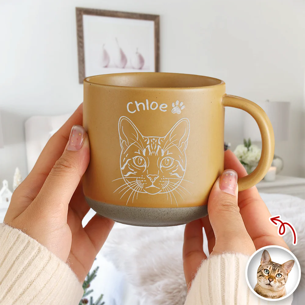 Personalized Dog Photo Engraved Pottery Mug - Custom Pet Lover Gift CH07 911410 - Image 4