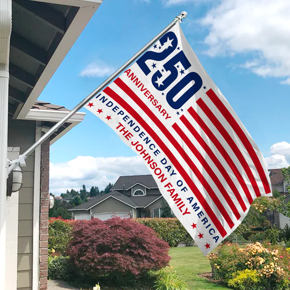 Personalized Family Name 250 Anniversary Independence Day of America Banner House Flag HA75 898798 - Image 2