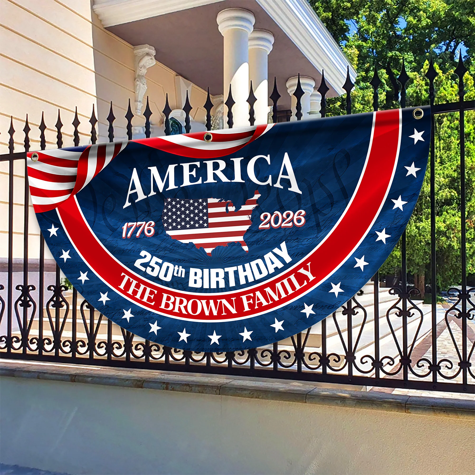 Personalized Family Name America 250th Anniversary Fan Flag HA75 920368 - Image 2